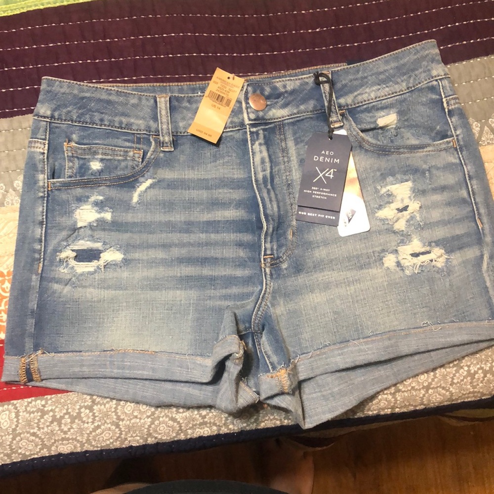 American Eagle high rise denim shorts